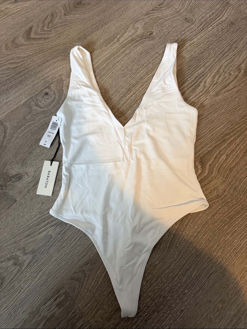 BABATON White V-Neck One-Piece